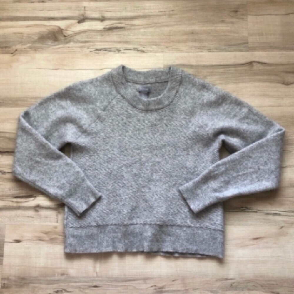 Kenar Wool Blend Light Gray Women's Crew Neck Sweater